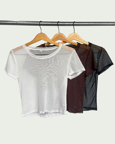 Top Microtul Escote Redondo y Mangas Cortas 