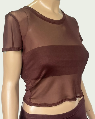 Top Microtul Escote Redondo y Mangas Cortas 