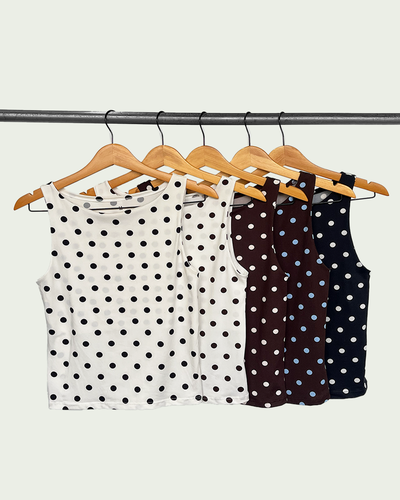 Musculosa Modal Soft Lunares Cuello Bote