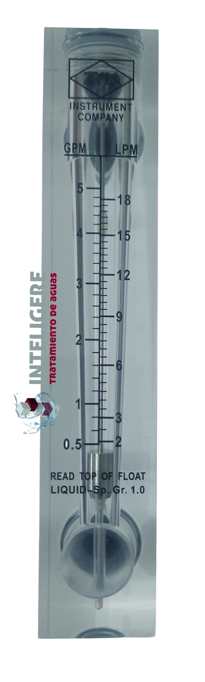 Caudalímetro panel 0-5 gpm / 18 l/min