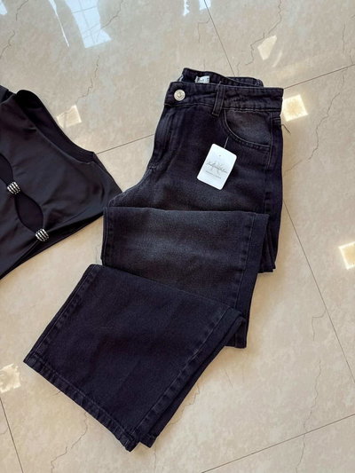 Wide Tiro bajo negro 