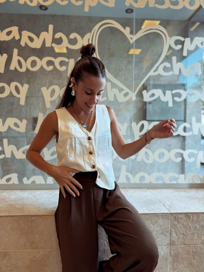 Chaleco de Lino natural 