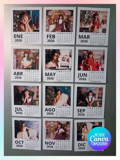 MOLDE CANVA CALENDARIO POLAROID