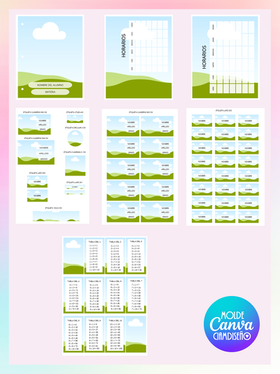 COMBO ESCOLAR EDITABLE CANVA