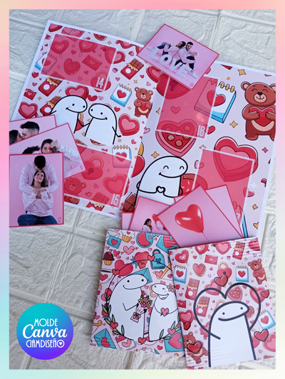 ÁLBUM SAN VALENTÍN FLORK EDITABLE EN CANVA