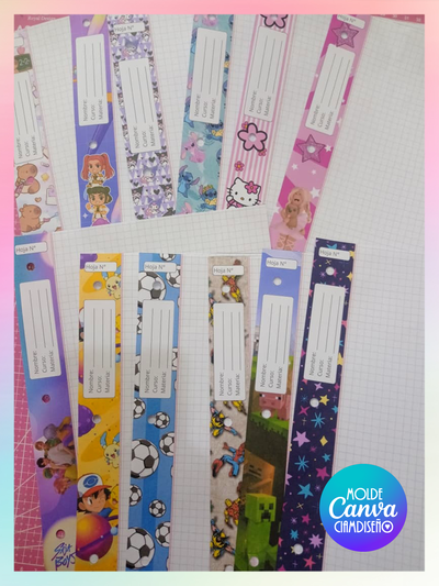 12 DISEÑOS HOJA N°3 CUADRICULADA EDITABLE EN CANVA