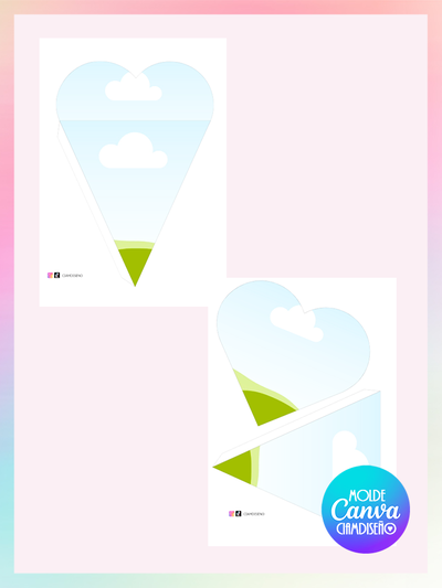 MOLDE CANVA CONO CORAZÓN