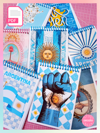 8 DISEÑOS ANOTADORES ARGENTINA + INTERIOR RAYADO CON DISEÑO