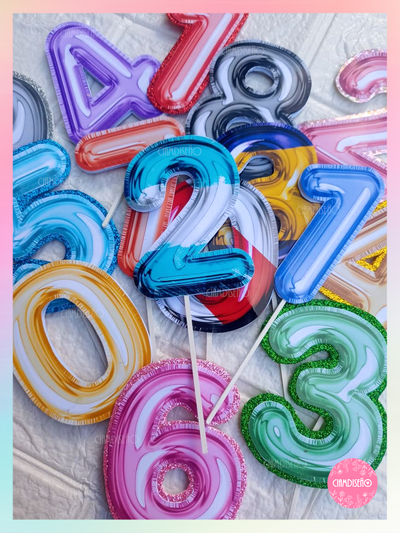 15 COLORES NUMEROS GLOBOS VIRALES