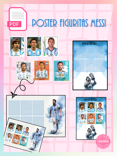 PÓSTER FIGURITAS MESSI DOS DISEÑOS