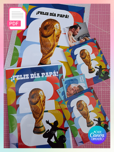 ÁLBUM MUNDIALISTA DÍA DEL PADRE PDF Y EDITABLE EN CANVA
