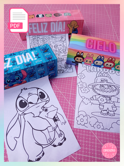 15 DISEÑOS PDF Y JPG - CAJA CON ROLLITO PARA PINTAR