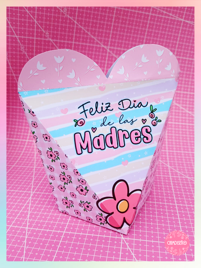 CAJA CORAZÓN DIA DE LA MADRE 5 COLORES