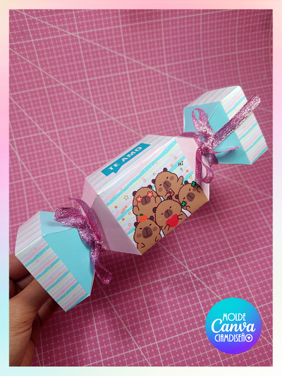 MOLDE CANVA CAJA CARAMELO + DISEÑO EDITABLE