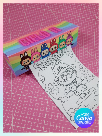 MOLDE CANVA CAJA CON ROLLITO PARA PINTAR + DISEÑO