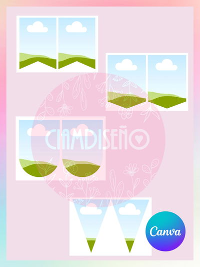 MOLDE CANVA BANDERINES