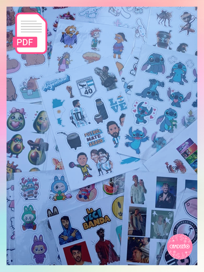 42 PLANCHITAS STICKERS PARA RECORTAR