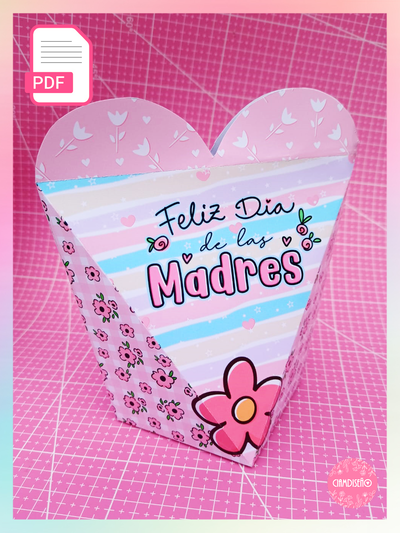 CAJA CORAZÓN DIA DE LA MADRE 5 COLORES