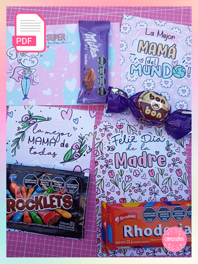 TARJETONES GOLOSINEROS DIA DE LA MADRE 