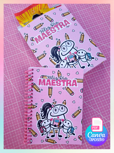 3 DISEÑOS CAJITA ANOTADOR MAESTRA
