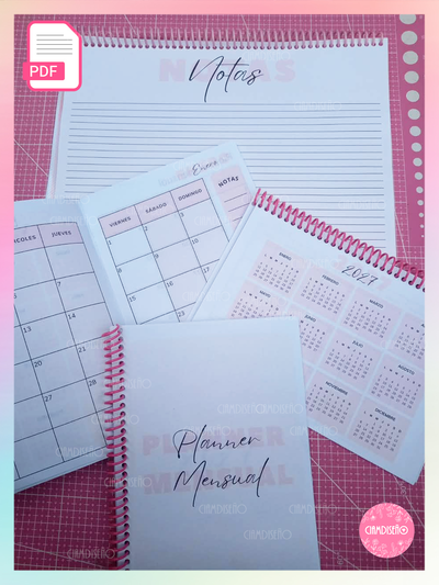 PLANNER 2027 ROSA (diferentes tamaños)