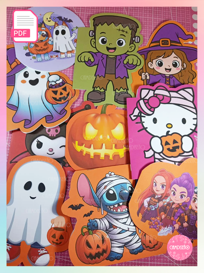 10 DISEÑOS LIBRITOS FORMAS HALLOWEEN PARA PINTAR