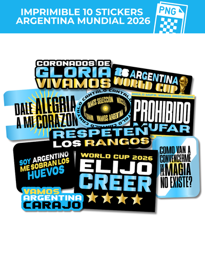 STICKERS PNG - ARGENTINA MUNDIAL 26