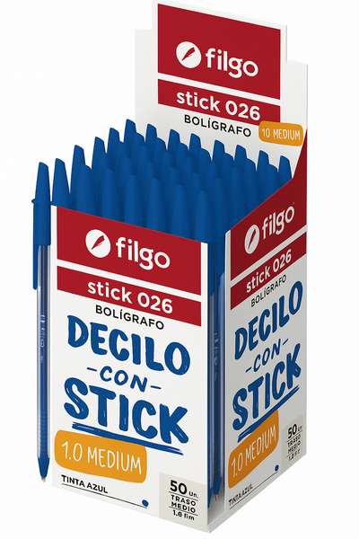 BOLIGRAFO LAPICERA FILGO STICK 026 AZUL