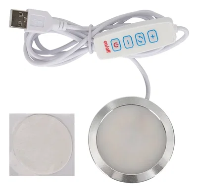 LUZ LED 5V USB + BASE ALUMINIO TRICOLOR