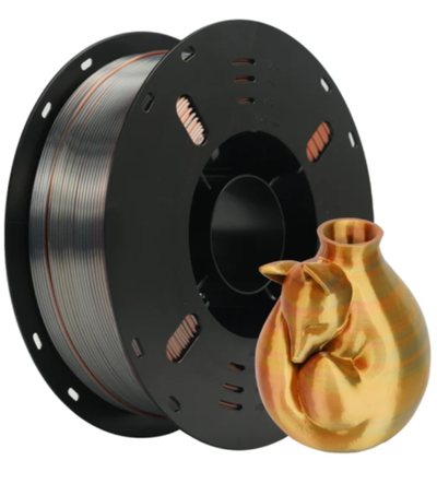 FLASHFORGE PLA SILK TRICOLOR DORADO, PLATEADO Y COBRIZO 1.75mm