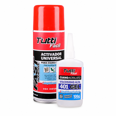 KIT 1 CIANOACRILATO GEL 100g + ACTIVADOR 200cc