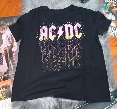 REMERA CLÁSICA AC/DC STRASS