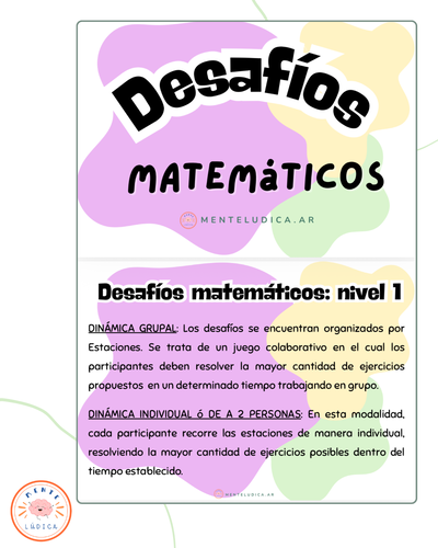 MATERIAL DIGITAL: ESTACIONES MATEMÁTICAS
