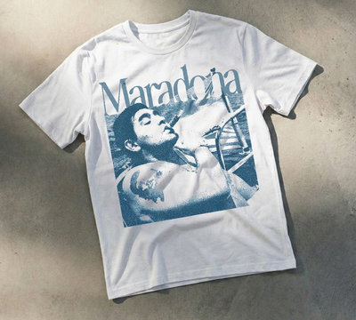 Remera Algodón 24.1 - Estampa Maradona Celeste