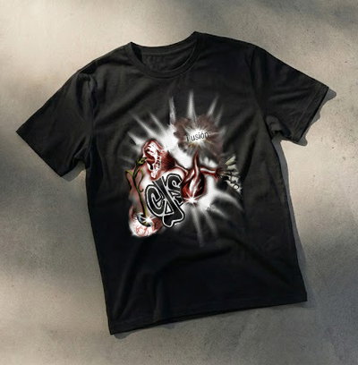 Remera Algodón 24.1 - Estampa Ilusión Letra Espalda
