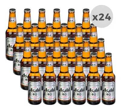 Cerveza Asahi Lager Rubia Japonesa Botella Porron 330 ml Pack x24u
