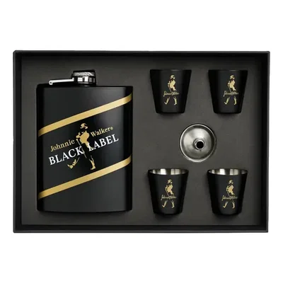 Kit Johnnie Walker Petaca + 4 Shots