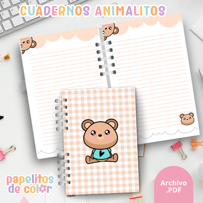 Cuadernos Animalitos Cute 🐻🐰🐱