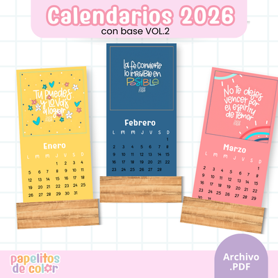 📅 Calendario 2026 con Base – VOL. 2✨