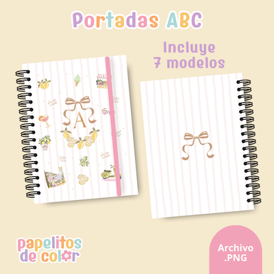 🌷 Pack Portadas ABC – Iniciales Aesthetic ✨