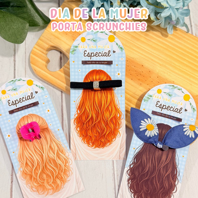 🌸 Porta Scrunchies Día de la Mujer – Kit Flower 🌸🎀