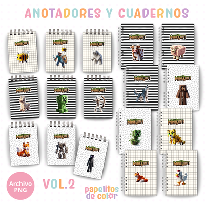 ⛏️ Combo Cuadernos A5 + Anotadores A6 🎮 Vol.2