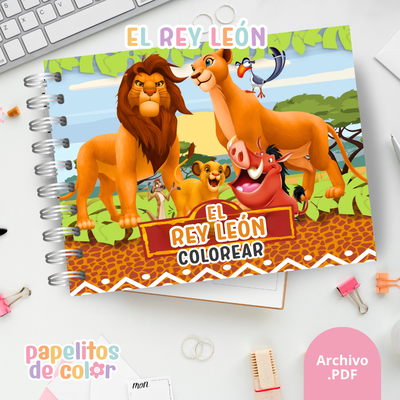 🦁🌿 Libro para pintar Rey León 🌿🦁