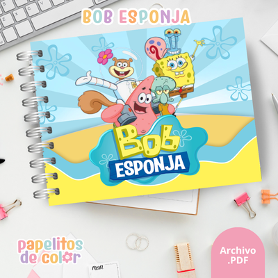 🌊🍍 Libro para pintar Bob Esponja🍍🌊