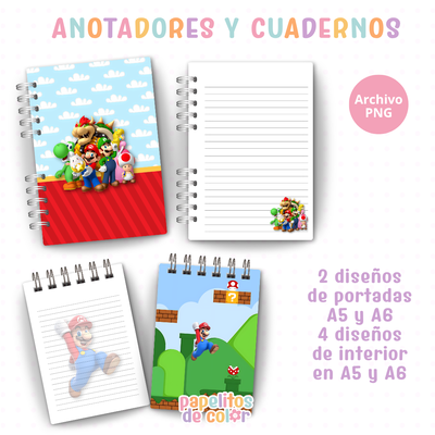 🍄📓 Cuadernos y Anotadores Mario Bros 📓🍄