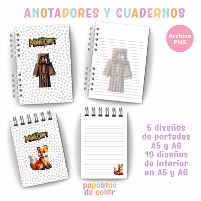 🟩🔥 Cuadernos y anotadores Minecraft Vol.3 🔥🟩