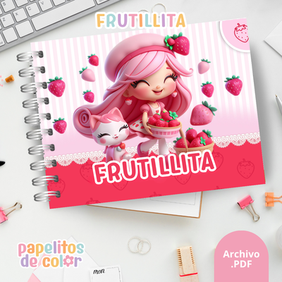 🍓💖 Libro para pintar Frutillita💖🍓