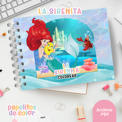 🧜‍♀️🌊 Libro para pintar La Sirenita 🌊🧜‍♀️