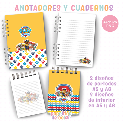 🐾📓 Cuadernos y Anotadores Paw Patrol 🐶🐾