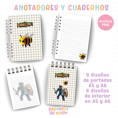 📘✨ Cuadernos y anotadores Minecraft Vol.1 ✨📘